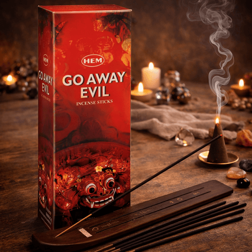 HEM Go Away Evil incense sticks, box of 6 tubes