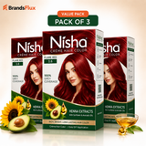 Nisha Crème Hair Color (Flame red) – Pack of 3