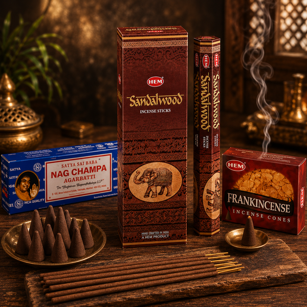 The Unwind Ritual incense kit with Nag Champa, Anti-Stress and Sandalwood
