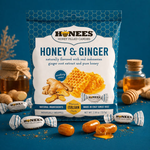 HONEES honey and ginger honey-filled candies