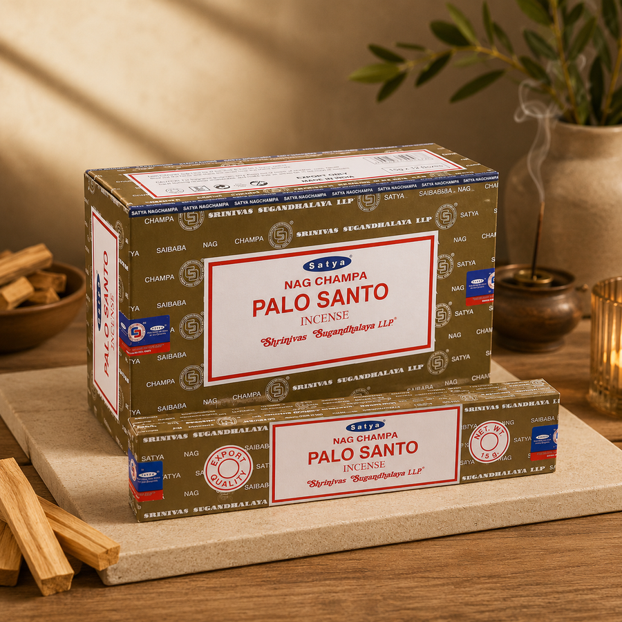 Satya Nag Champa Palo Santo Incense Sticks – 12 Packs - 180g Box
