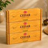 HEM Cedar Incense Sticks – 120 Count – Natural Aromatherapy Incense for Cleansing & Stress Relief