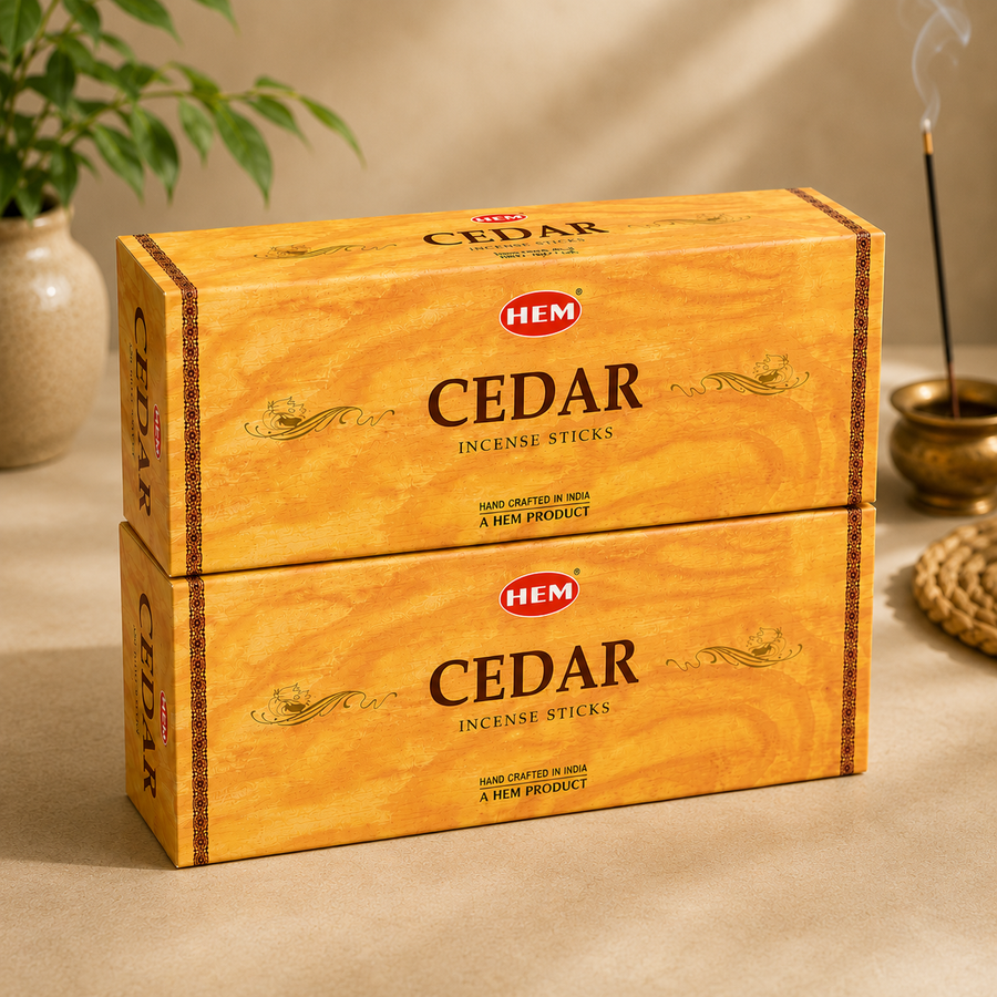 HEM Cedar Incense Sticks – 120 Count – Natural Aromatherapy Incense for Cleansing & Stress Relief