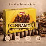 HEM Cinnamon Incense Cones – 12 Boxes of 10 Cones - Taaf Trade LLC