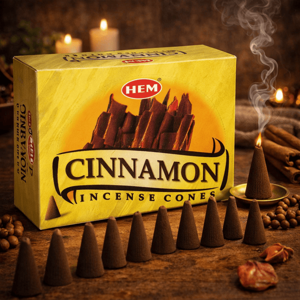 HEM Cinnamon Incense Cones – 12 Boxes of 10 Cones - Taaf Trade LLC