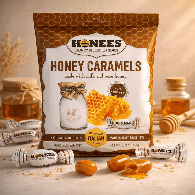 Honey-Filled Herbal Caramels – Individually Wrapped