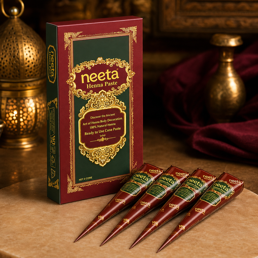 Neeta Henna Paste Reddish Brown – Pack of 4 Cones