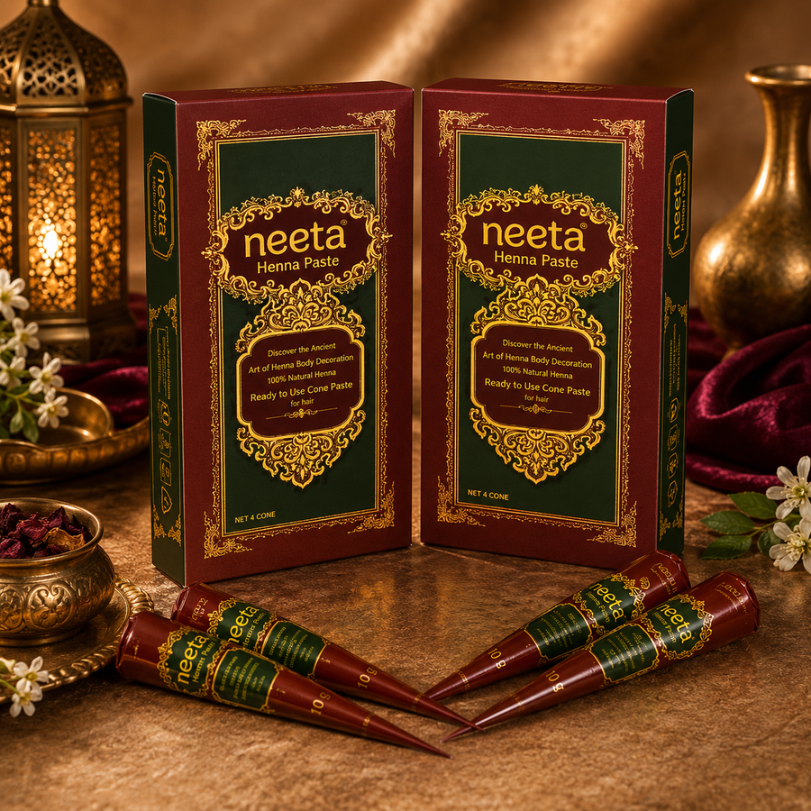 Neeta Henna Paste Reddish Brown – Pack of 8 Cones