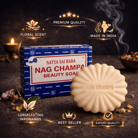 Satya Sai Baba Nag Champa beauty soap bars, pack of 4