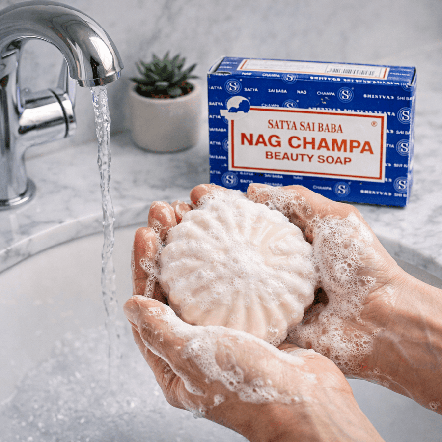 Satya Sai Baba Nag Champa beauty soap bars, pack of 4