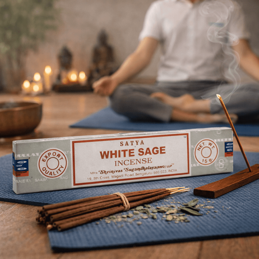 Satya White Sage incense sticks, 3 packs of 15g