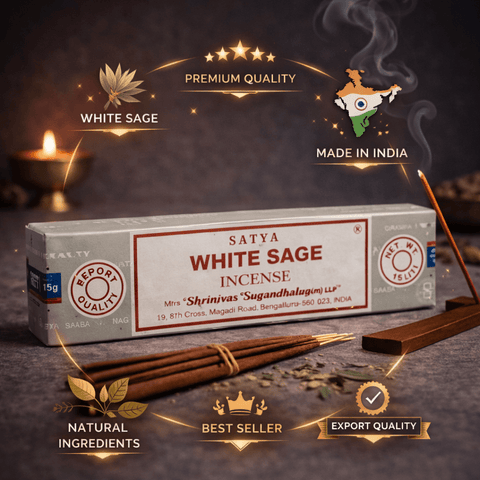 Satya White Sage incense sticks, 3 packs of 15g