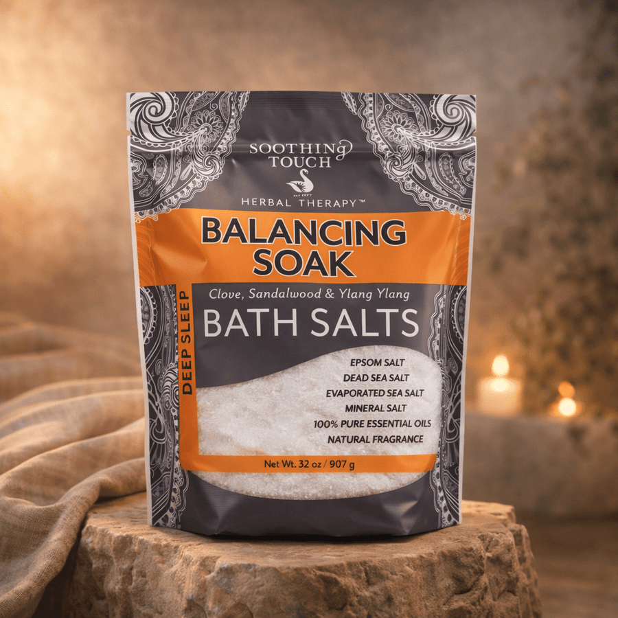 Soothing Touch Balancing Bath Salts – Ayurvedic Mineral Soak (Pouch) - Taaf Trade LLC