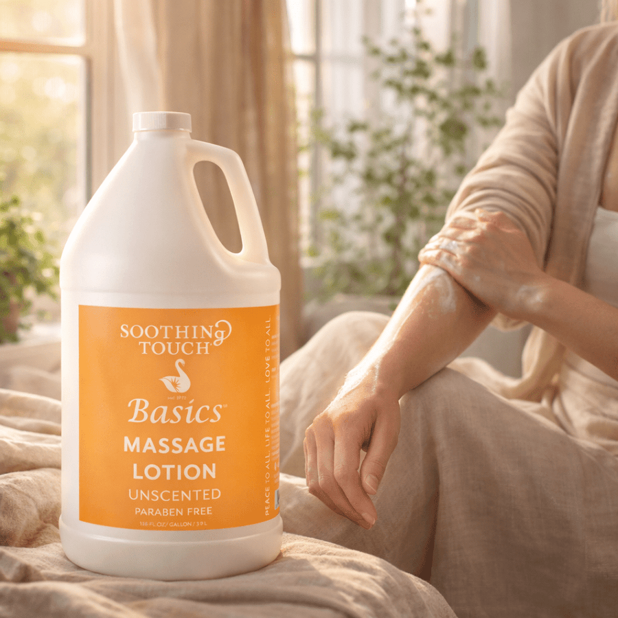 Soothing Touch Basics massage lotion, 1 gallon bottle