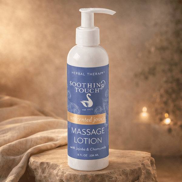 Soothing Touch unscented jojoba massage lotion for skin hydration