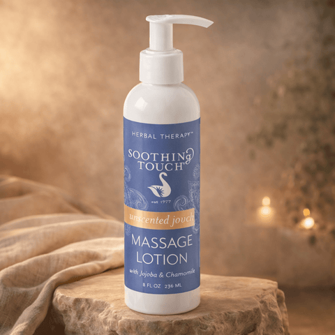 Soothing Touch unscented jojoba massage lotion for skin hydration