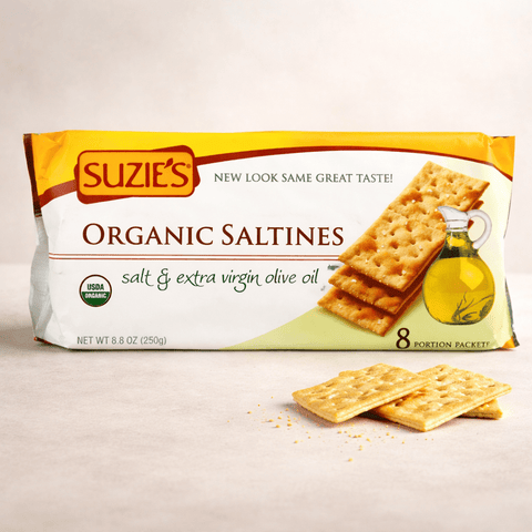 Suzie's organic saltine crackers, 3 pack